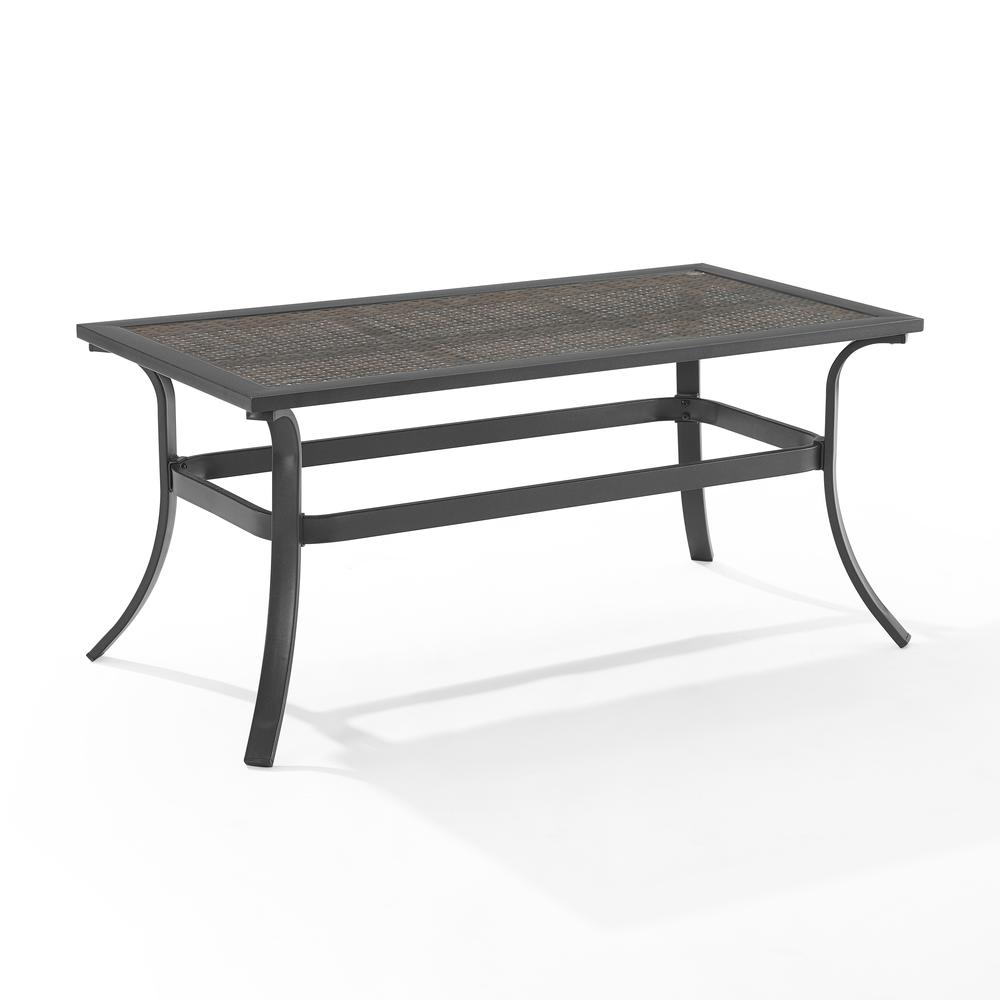 Dahlia Outdoor Metal And Wicker Coffee Table Matte Black/Brown