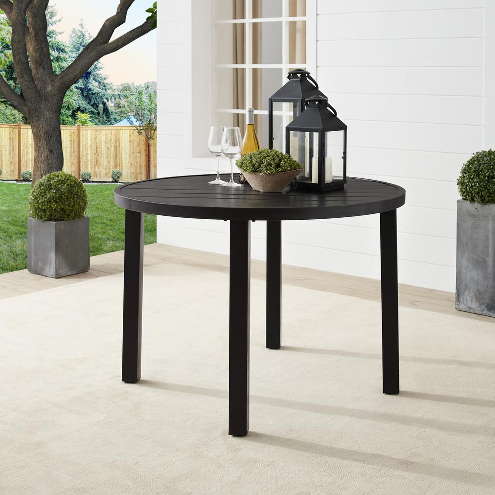 Kaplan 42" Round Outdoor Metal Dining Table Oil Rubbed Bronze