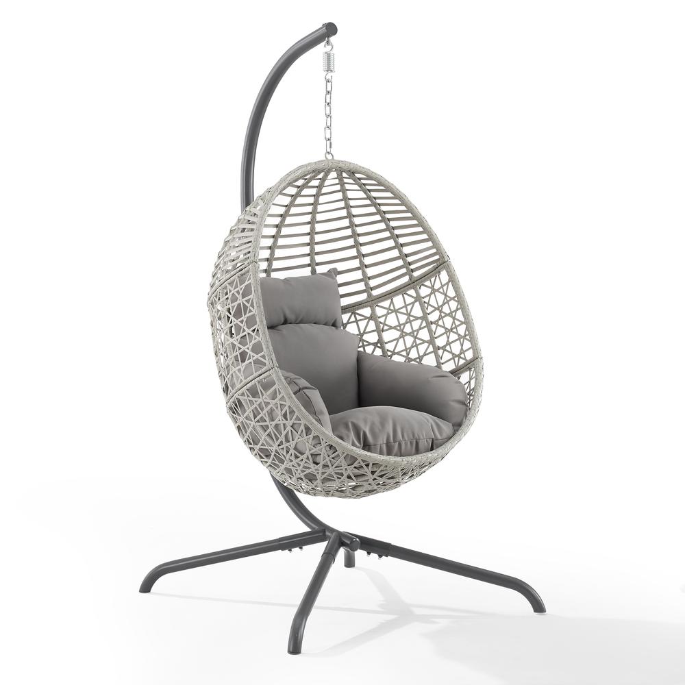 Lorelei Indoor/Outdoor Wicker Hanging Egg Chair Gray/Light Gray - Egg Chair & Stand