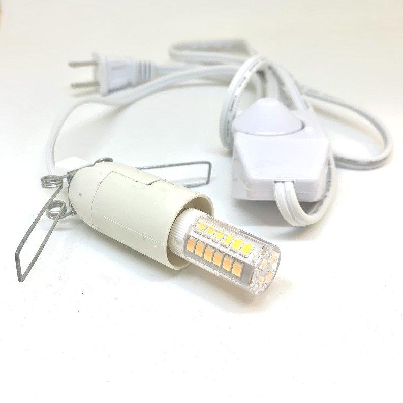 White Dimmable Electrical Cord with LED Bulb