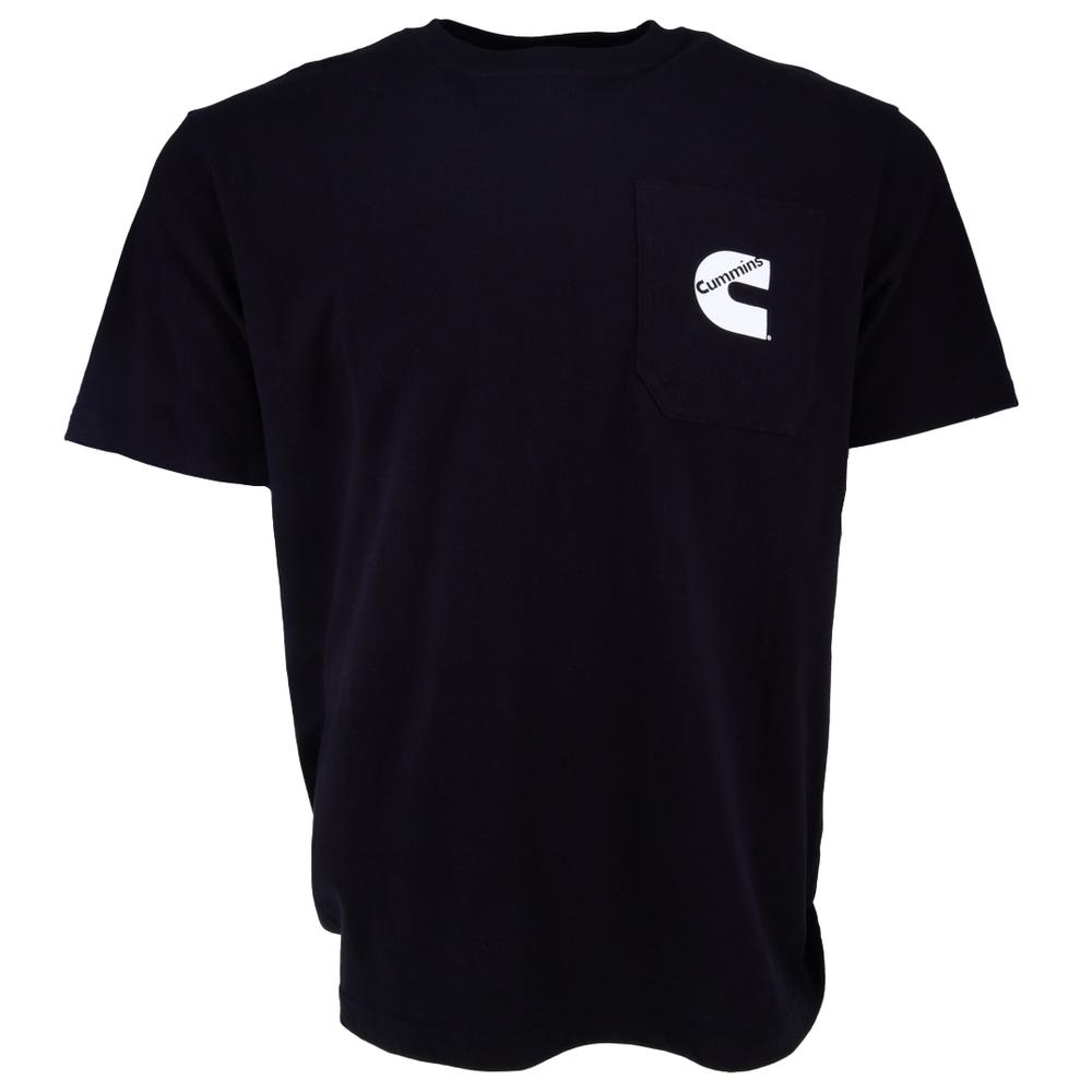 Cummins Unisex T-Shirt Short Sleeve Black Cotton Pocket Tee CMN4746 - Medium