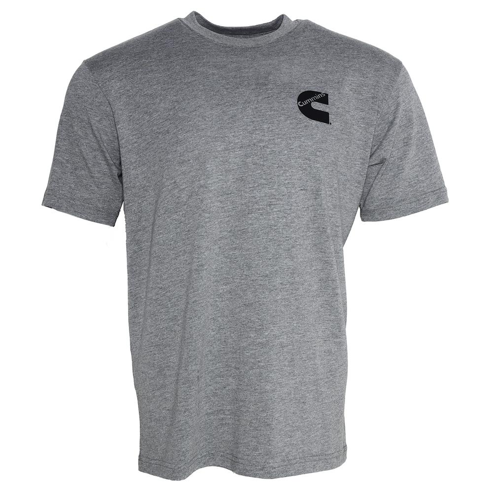 Cummins Unisex T-Shirt Short Sleeve Sport Gray Cotton Blend Tagless Tee - Small