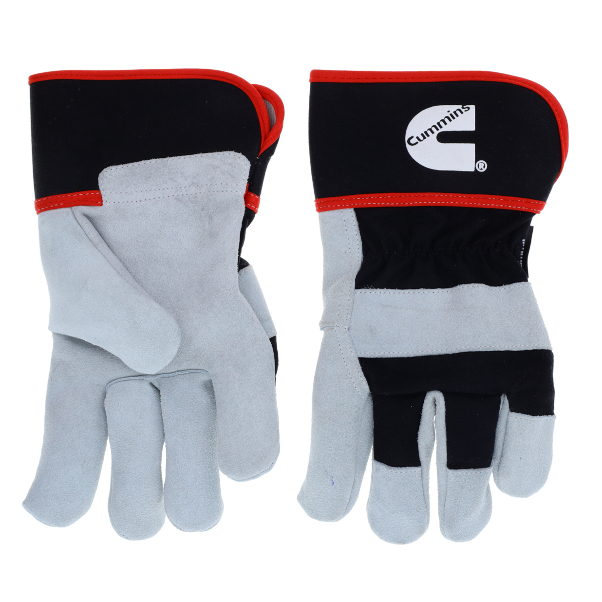 Cummins Split Leather Palm Gloves CMN35114 - Mens Leather Work Gloves Heavy Duty Warehouse Gloves for Men with Safety Cuff and L