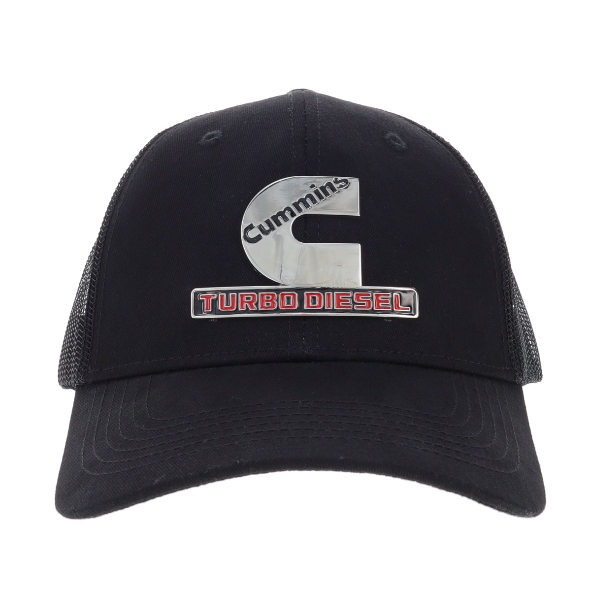 Cummins Cap CMN35191 Mens Womens Hat Trucker Snapback Collectible Baseball Hat with Metal Turbo Logo Black