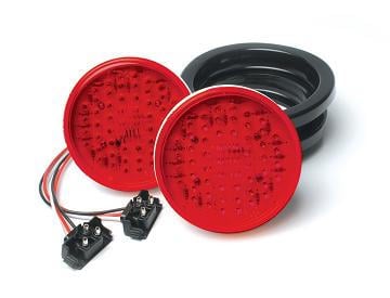 4IN ROUND RED LED SURFACE MOUNT WITH BEZEL, 3 WIRE