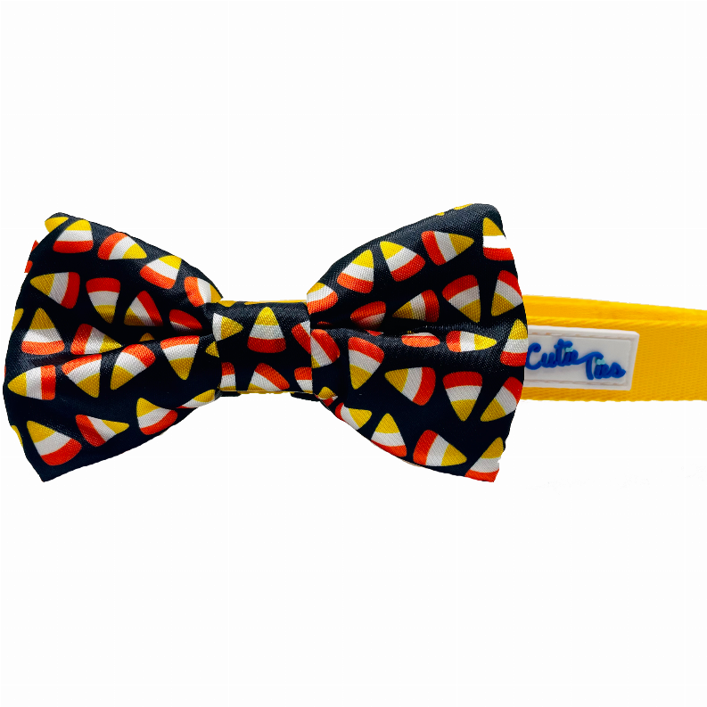 Cutie Ties Dog Bow Tie - One Size Candy Corn