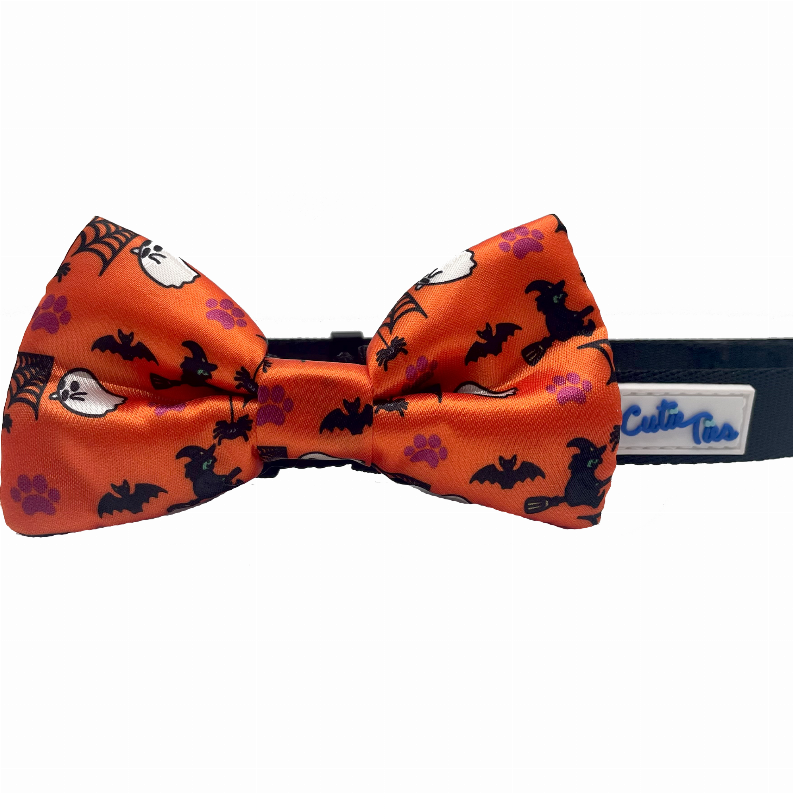 Cutie Ties Dog Bow Tie - One Size Halloween Orange