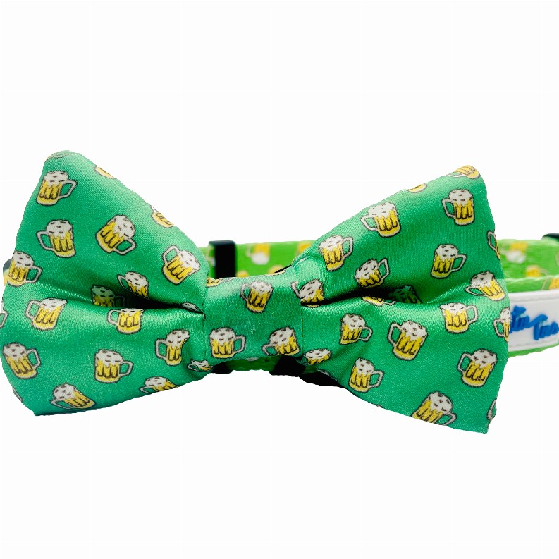 Cutie Ties Dog Bow Tie - One Size Green Beer