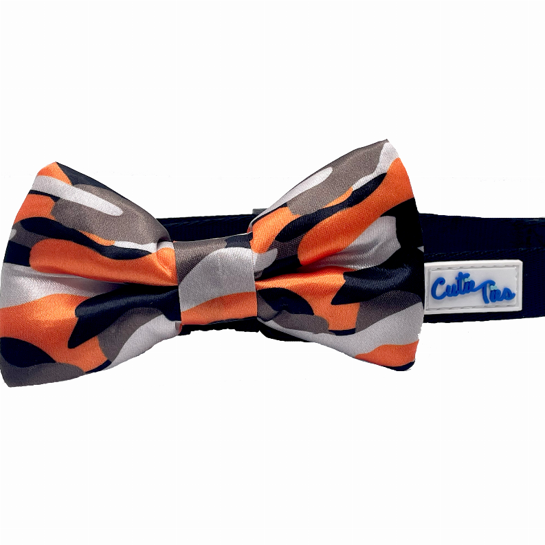 Cutie Ties Dog Bow Tie - One Size Camouflage Orange