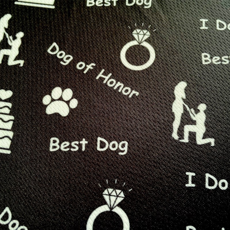 Cutie Ties Tie On Dog Bandana - Large Dog of Honor Wedding Black