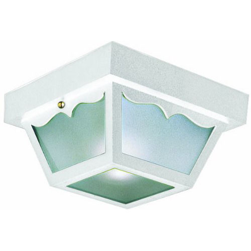Outdoor Ceiling Mount Light, 10.5-Inch by 5.5-Inch, White Polypropylene