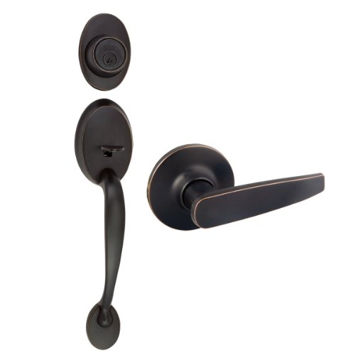 Coventry 2-Way Latch Entry Door Handle Set with Lever, Handle & Keyway, Adjustable Backset, Oil Rubbed Bronze