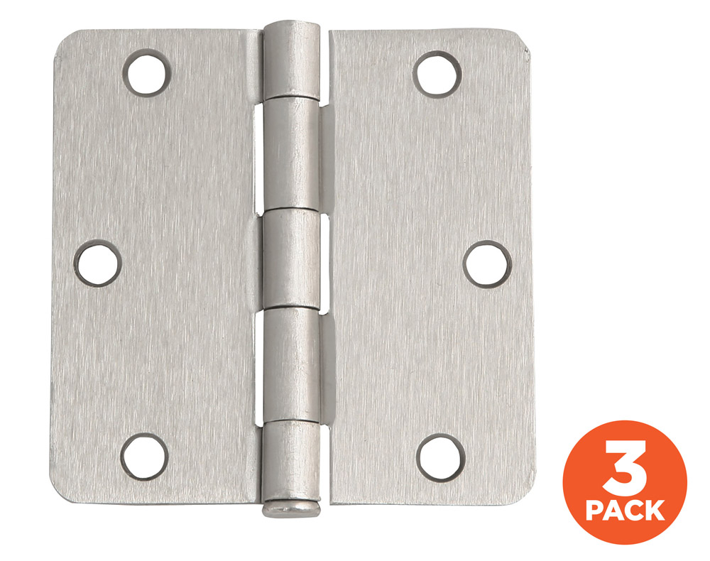 3-Pack Hinge 3.5", Satin Nickel