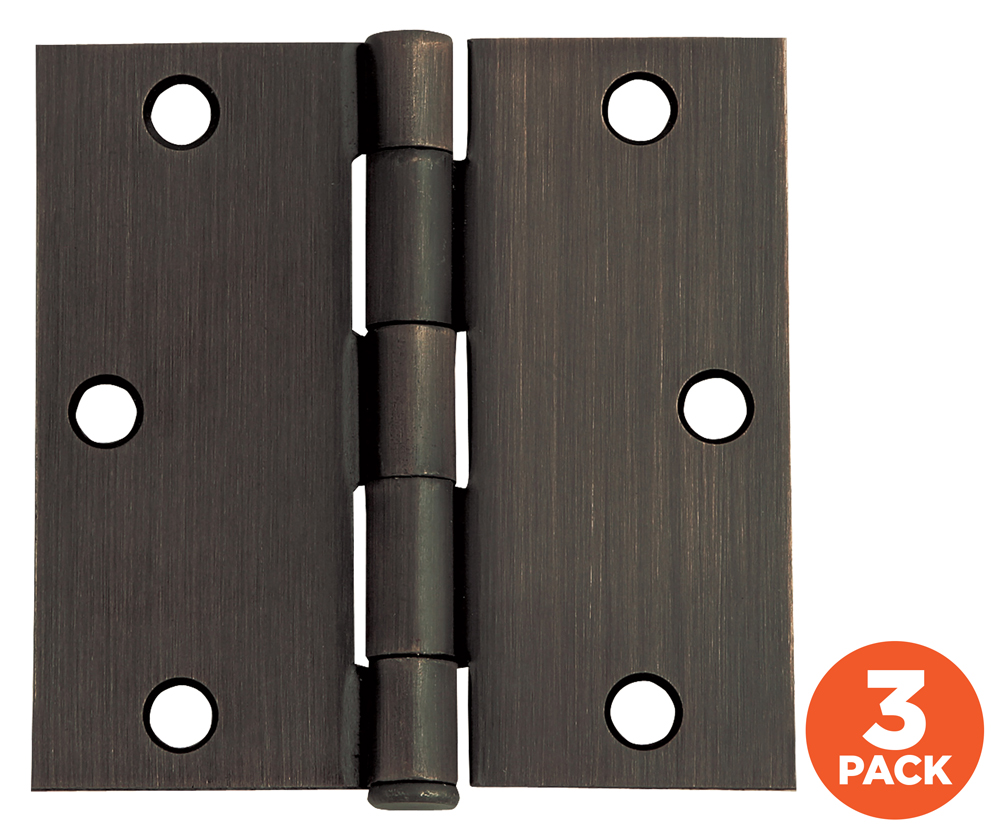 3-Pack Hinge 3.5", Oil Rubbed Bronze