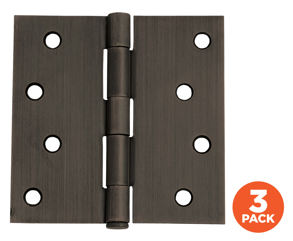 3-Pack Hinge 4", SQ Oil Rubbed Bronze