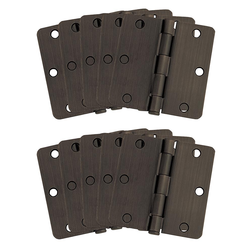 10-Pack Hinge 3.5", Oil Rubbed Bronze