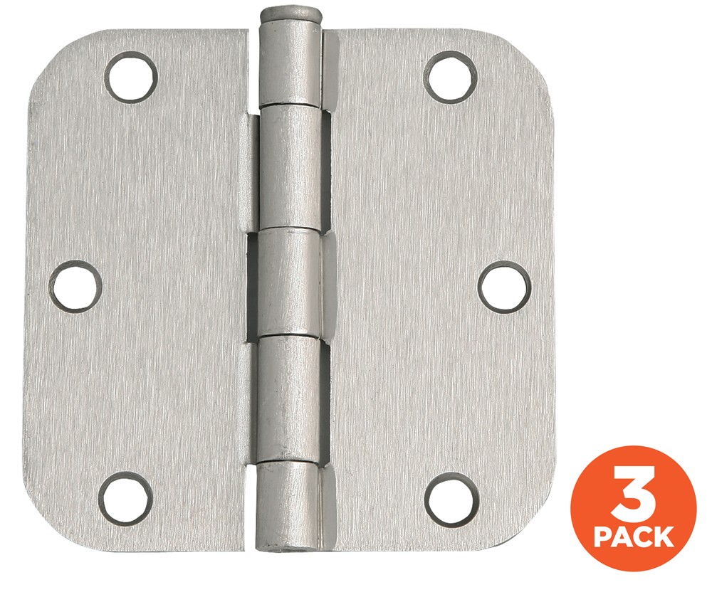 3-Pack Hinge 3.5", Satin Nickel