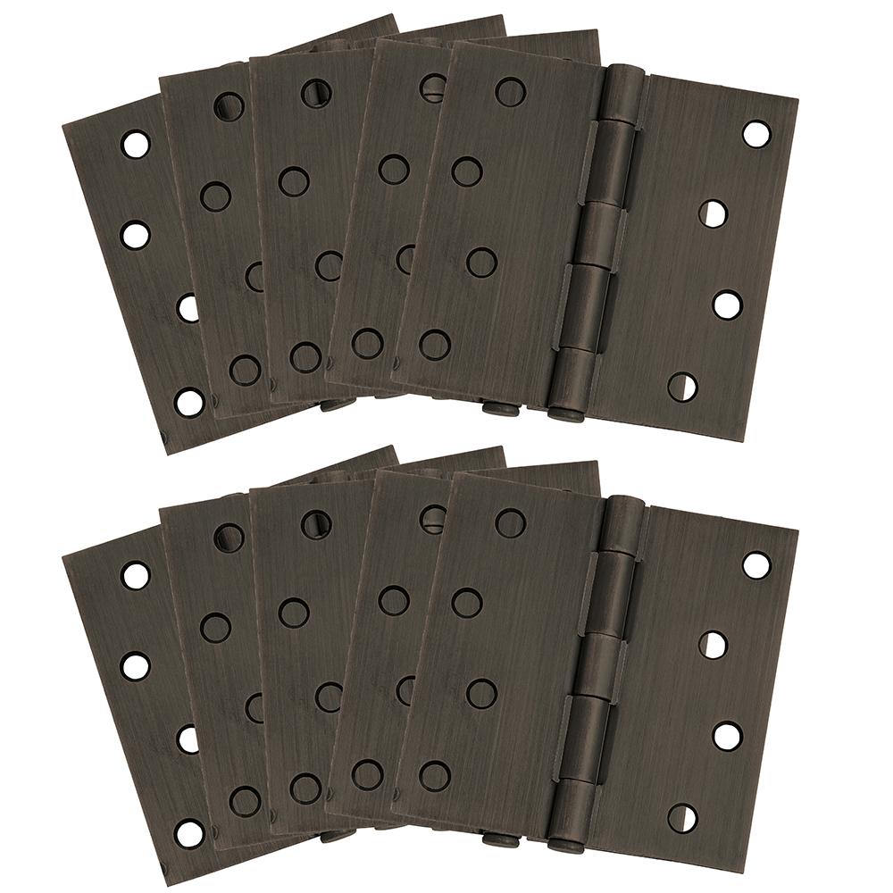 10-Pack Hinge 4", SQ Oil Rubbed Bronze