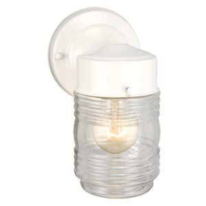 Jelly Jar Outdoor Downlight, 4.5-Inch by 7.5-Inch, White