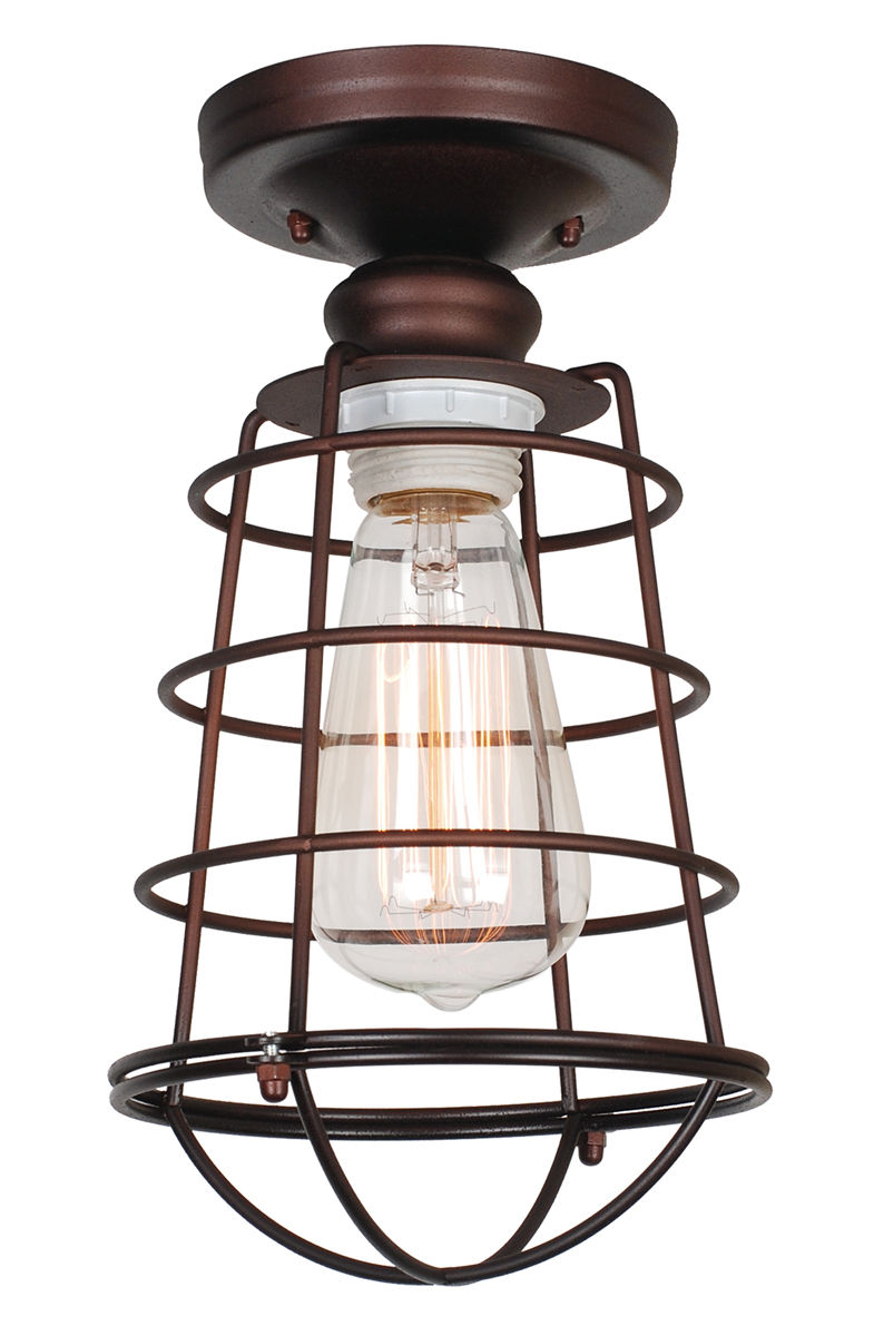 Design House 519694 Ajax 1-Light Semi-Flush Ceiling Light, Coffee Bronze