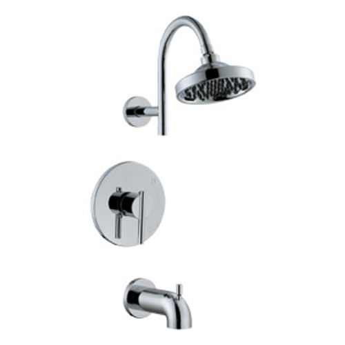 Geneva Tub And Shower Faucet, Polished Chrome