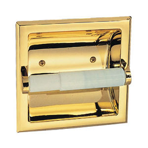 Millbridge Recessed Toilet Paper Holder, Polished Brass