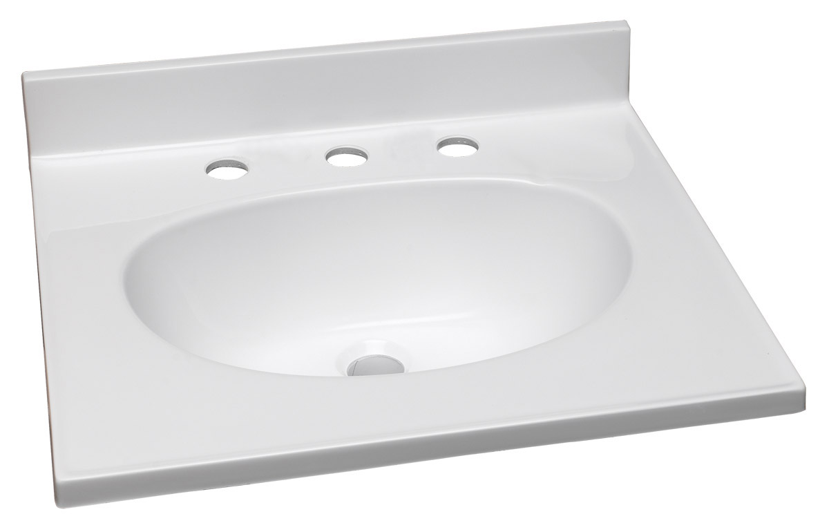 Design House 554790 Cultured Marble 8" Widespread Vanity Top 31", Solid White