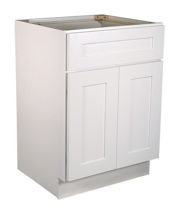 Brookings 24" Fully Assembled Kitchen Base Cabinet, White Shaker