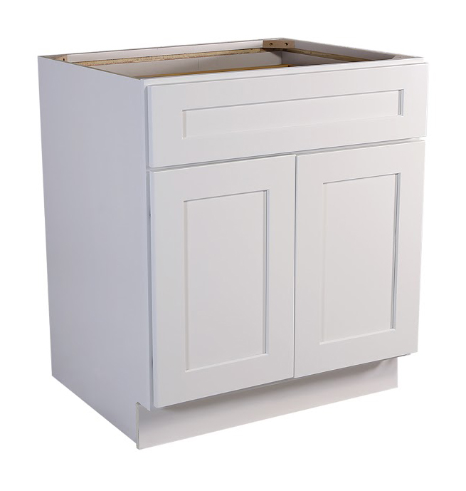 Brookings 27" Fully Assembled Kitchen Base Cabinet, White Shaker