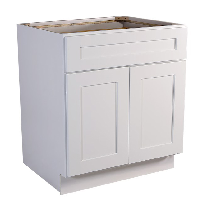Brookings 30" Fully Assembled Kitchen Base Cabinet, White Shaker