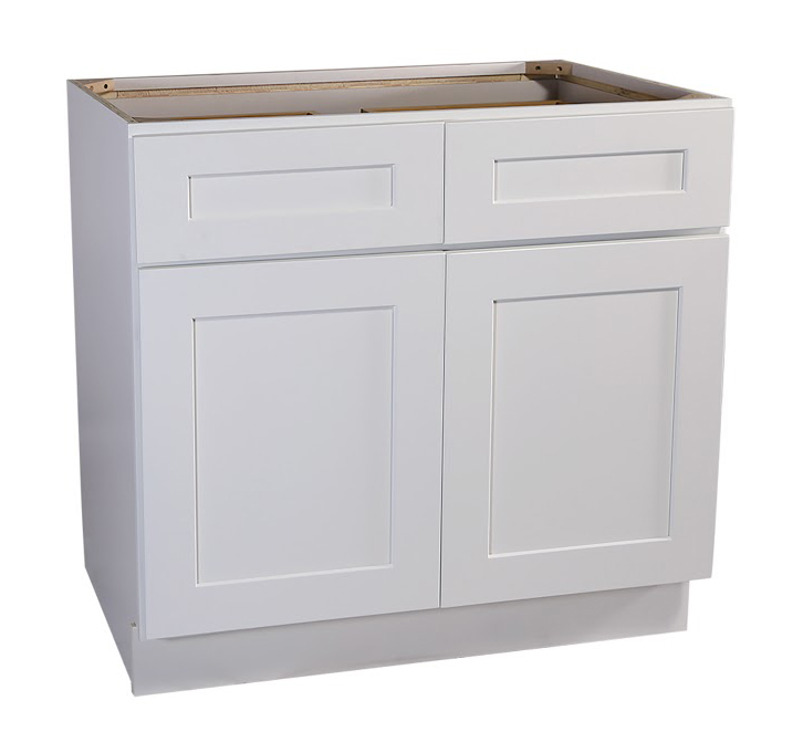 Brookings 36" Fully Assembled Kitchen Base Cabinet, White Shaker