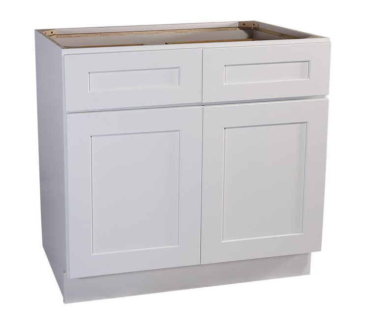 Brookings 48" Fully Assembled Kitchen Base Cabinet, White Shaker