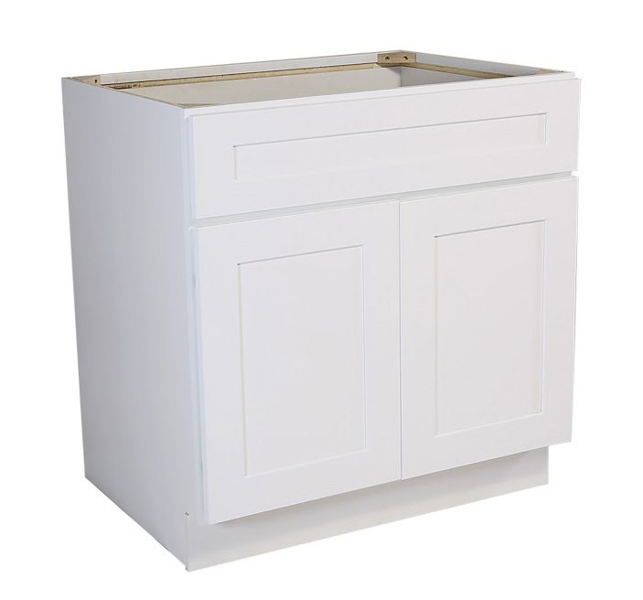 Brookings 30" Fully Assembled Kitchen Sink Base Cabinet, White Shaker