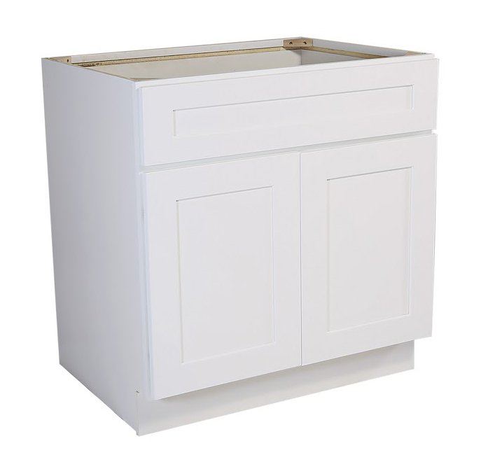 Brookings 33" Fully Assembled Kitchen Sink Base Cabinet, White Shaker
