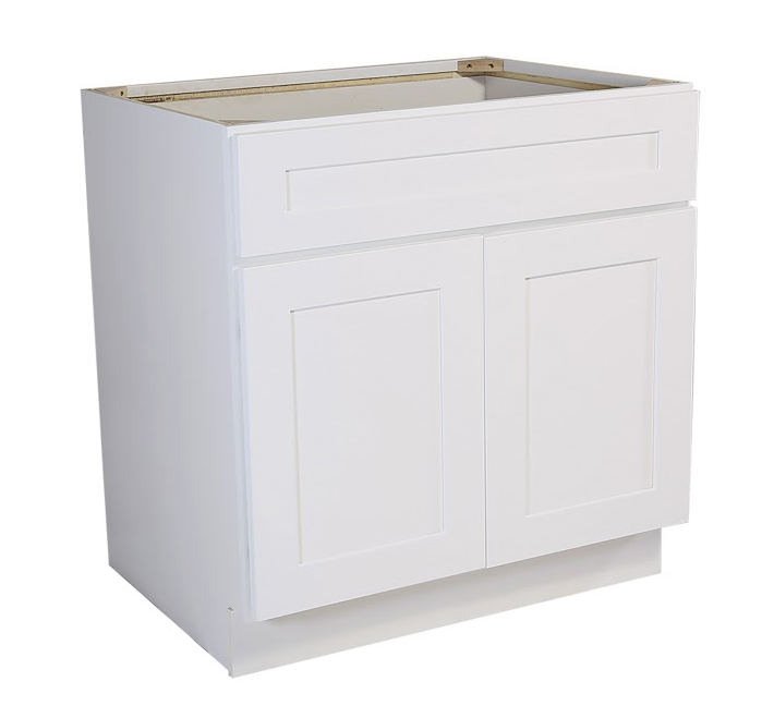 Brookings 36" Fully Assembled Kitchen Sink Base Cabinet, White Shaker