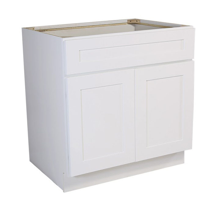 Brookings 42" Fully Assembled Kitchen Sink Base Cabinet, White Shaker