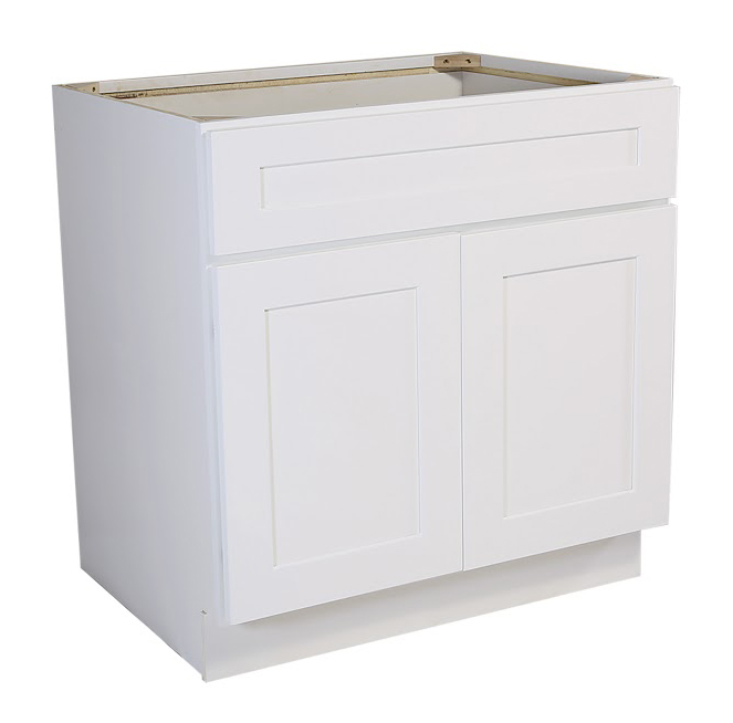 Brookings 48" Fully Assembled Kitchen Sink Base Cabinet, White Shaker