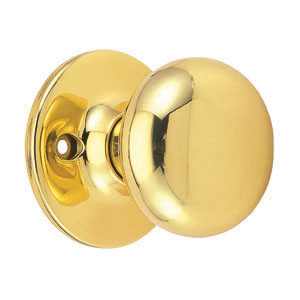 Cambridge Dummy Door Knob, Reversible for Left or Right Handed Doors, Polished Brass