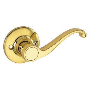 Scroll Dummy Door Handle, Reversible for Left or Right Handed Doors, Polished Brass