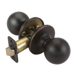 Ball 2-Way Latch Passage Door Knob, Adjustable Backset, Oil Rubbed Bronze