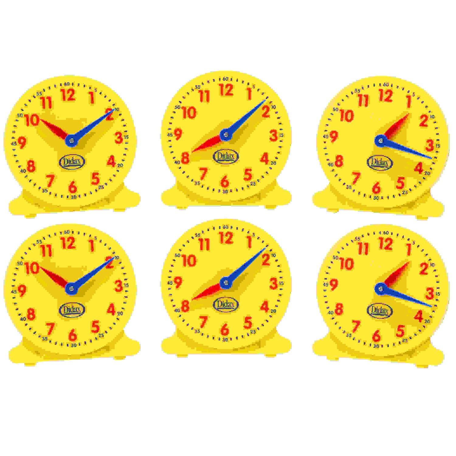 5" Student Clocks, Set of 6