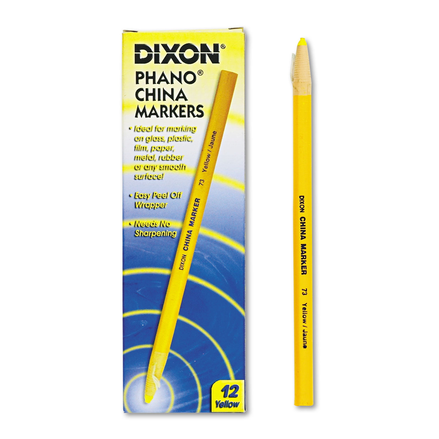 Phano China Markers, Yellow, Pack of 12