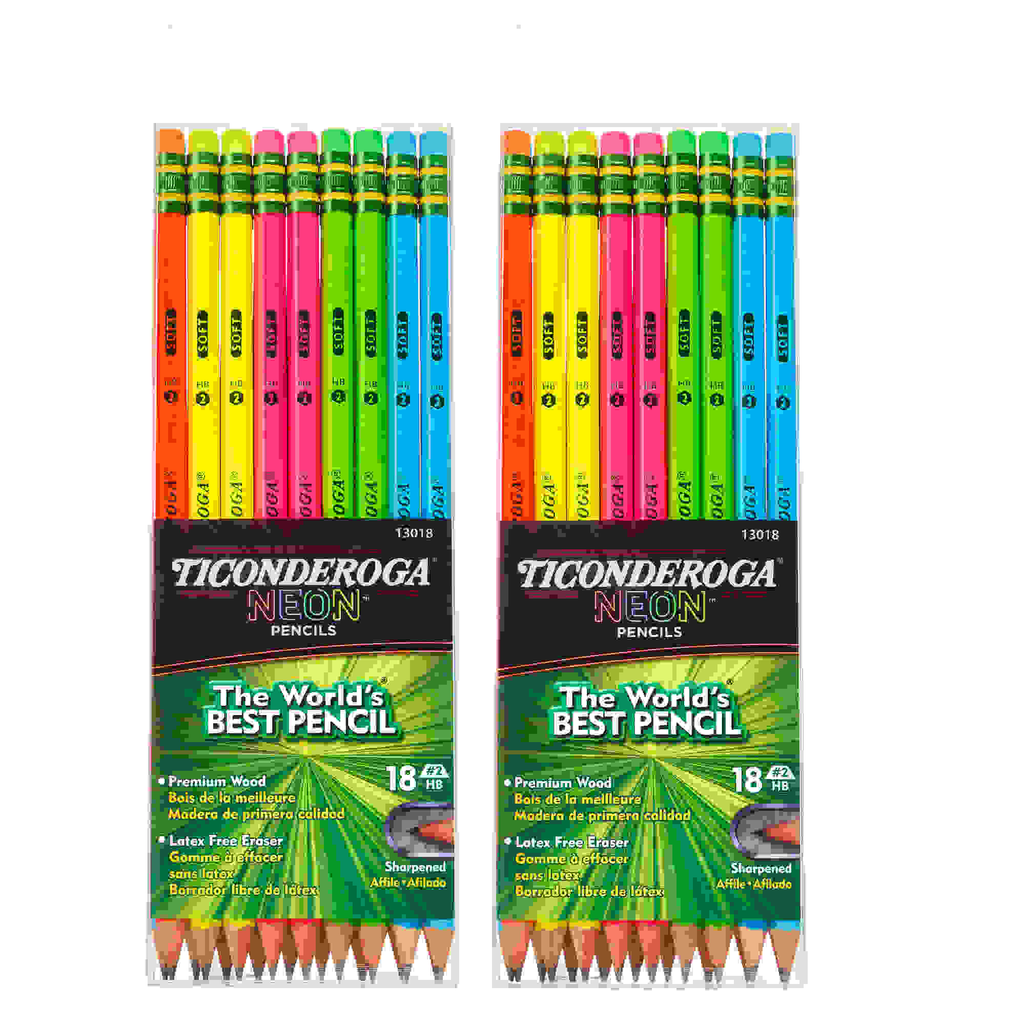 Neon Pencil, 18 Per Pack, 2 Packs