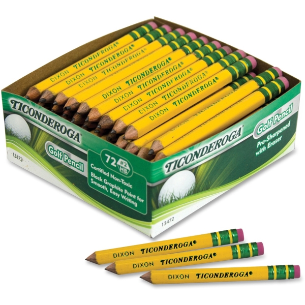Golf Pencils with Eraser, Box of 72