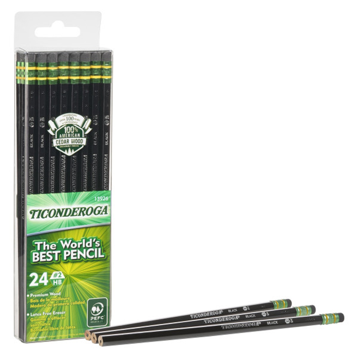 Pencils, #2 Soft, Black, Unsharpened, Pack of 24