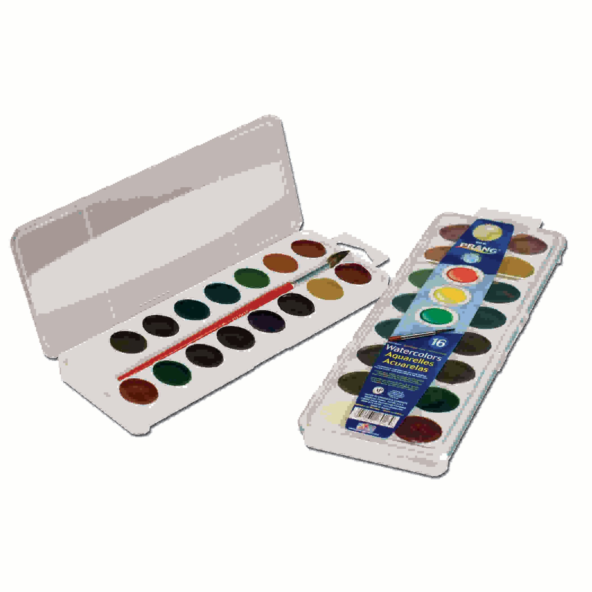 Semi-Moist Washable Watercolor Set, 16 Colors