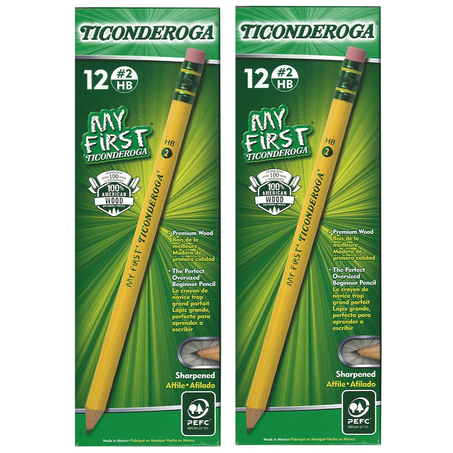 My First Primary Size No. 2 Pencils with Eraser, 12 Per Box, 2 Boxes