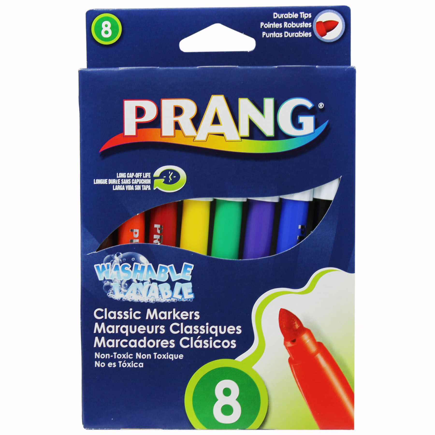 Washable Art Markers, Bullet Tip, 8 Classic Colors
