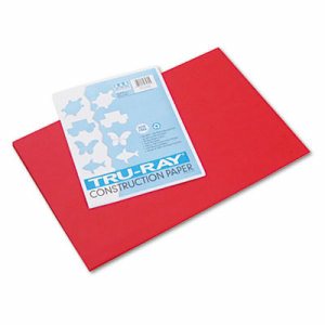 Construction Paper, Festive Red, 12" x 18", 50 Sheets