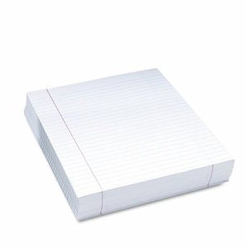 Composition Paper, White, Red Margin, 3/8" Ruled, 8-1/2" x 11", 500 Sheets